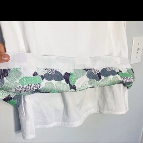 Boden Mosaic Flower embroidered Beaded A line midi skirt white size 6 - Picture 6 of 11